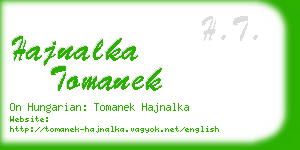 hajnalka tomanek business card